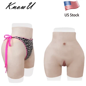 Silikonhose realistisch gefälschte Vagina Shemale Gesäß Po Shaper Shorts gepolstert - Bild 1 von 17