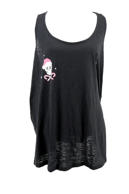 Camiseta sin mangas Torrid Sleep para mujer 4X negra sin mangas espalda deportiva vacaciones Scull nueva Foto 1 de 4