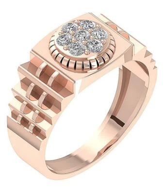Natural Diamond SI1 G 0.50 Ct Mens Engagement Ring 14K Solid Rose Gold Appraisal - Image 1 of 4