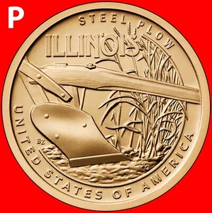 2024 P ILLINOIS (IL) STEEL PLOW INNOVATION UNCIRCULATED DOLLAR COIN FROM ROLL - Picture 1 of 3