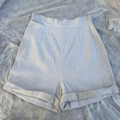 Pantalones Cortos De Pana Blancos De Colección Años 40 Cordones Senior Ropa Deportiva Separa Jantzen Foto 1 de 4
