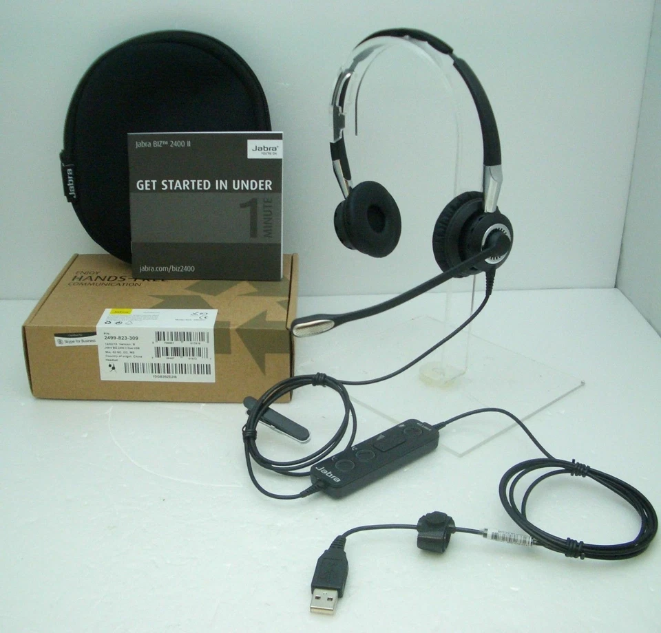 Jabra BiZ 2400 II Duo USB Headband  Computer Headset 2499-823-309 for Microsoft - Image 1 of 1