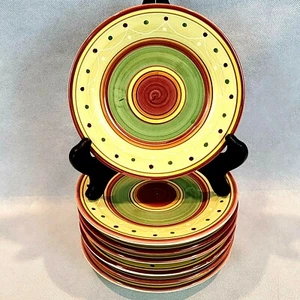 6 platos de postre para ensalada etrusco de 8"" Italia barro pintado a mano - Imagen 1 de 5