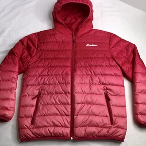 Girls Eddie Bauer Reversible Duck Down Jacket Coat Royal Red/Pink Ombré 14/16 L - Picture 1 of 12