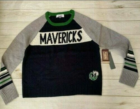 Women’s Dallas Mavericks Sweater Size L Large New Touch Alyssa Milano Cover