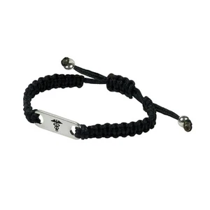 Medizinisches Notfall Armband Für 'Epilepsy' Id Schwarz Navy Verstellbar Damen - Bild 1 von 14