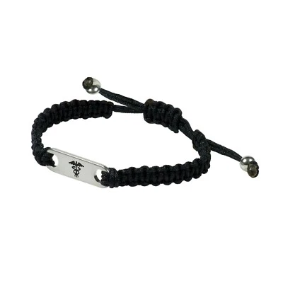 Medizinisches Notfall Armband Für 'Epilepsy' Id Schwarz Navy Verstellbar Damen - Bild 1 von 4