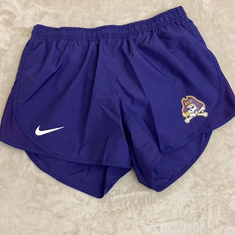 Nike Womens Dri Fit Purple East Carolina Pirates NCAA Lined Athletic Shorts XS Cover