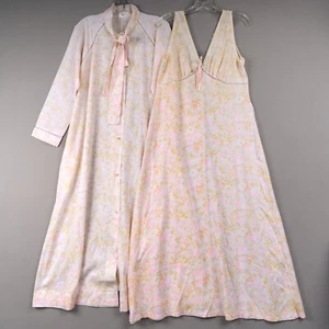 Conjunto de Vestido y Bata Vintage Floral Mezcla de Algodón Boho Largo Maxi Mod Años 70 Pequeño M EE. UU. - Imagen 1 de 17