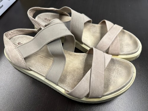 ECCO Flowt Sandali Comfort Slingback Cinghia Elastica Beige Donna 8 5