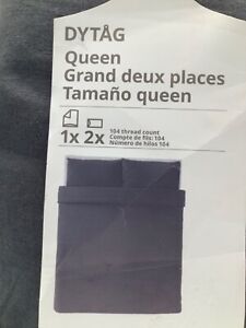 IKEA DYTAG Full/Double/Queen Duvet cover w/2 pillowcases - Dark Gray 305.187.94