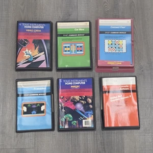 LOT Texas Instruments Home Computer TI-99/4A Command Modules Chess, Car Wars .. - Picture 1 of 13