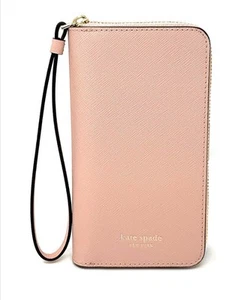 Kate Spade New York Cameron Zip Leather Wristlet for iPhone Xs max - Warmvvellum - Picture 1 of 8