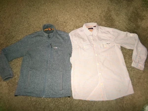 MENS ORVIS SWEATER FLEECE JACKET & POLY /NYLON FISHING SHIRT SIZE MEDIUM M - Picture 1 of 10