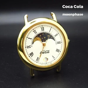 Coca Cola Moon Phase Watch Date Roman From Japan - Picture 1 of 5