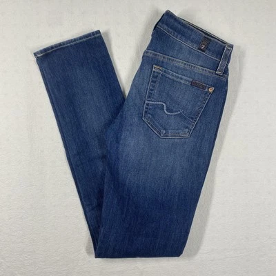7 For All Mankind Jeans Womens 25 Blue Roxanne Skinny Stretch Denim Mid Rise - Image 1 of 4