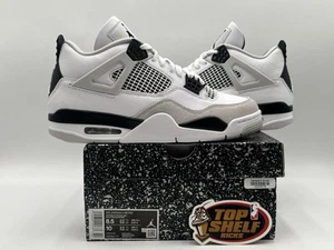 DS Nike Air Jordan Retro 4 Military Black 2022 Size 8.5 Authentic Basketball Mid - Picture 1 of 9