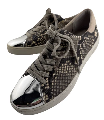 Michael Kors Frankie Snakeskin Silver Leather Shoes Women Size 5 NWB - Image 1 of 4