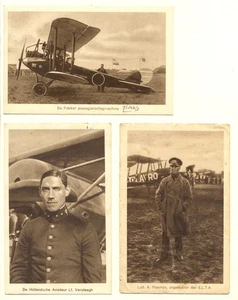 NETHERLANDS AVIATION-1918/ 28 -3 x PPC -PLANE FOKKER / - (*)/0-F/VF  - Picture 1 of 2