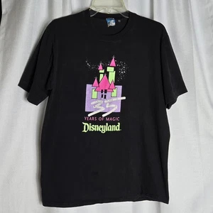 Vintage 1990 Disneyland "35 Years Of Magic" Tee Black Size XL *SEE MEASUREMENTS  - Picture 1 of 10