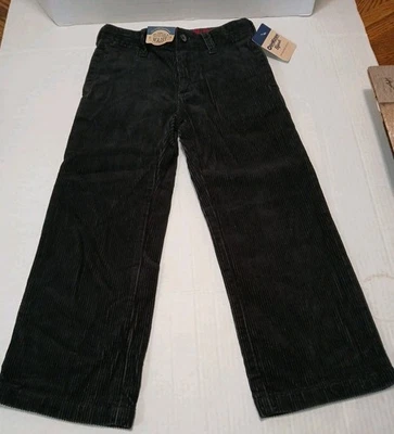 PANTALONES DE PANA OSHKOSH B'GOSH NIÑOS NEGROS CINTURA AJUSTABLE TALLA 5 Frente Plano  Foto 1 de 4