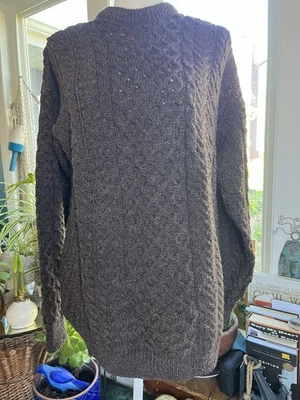 Orvis Irish Wool Sweater Men’s Sz L Fisherman Cable Knit Chunky Pullover - Image 1 of 4