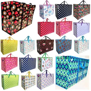 JUMBO Medium LAUNDRY BAGS Zipped Reusable Strong Shopping Storage Bag UK - Picture 1 of 67