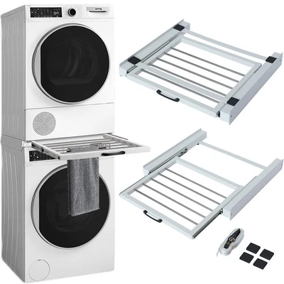 GIORDANOSHOP Kit di Congiunzione Supporto per Lavatrici e Asciugatrici con Ripiano Stendino
