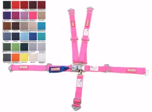 QUARTER MIDGET RACING HARNESS SFI 16.1 5 POINT LATCH & LINK SEAT BELT HOT PINK - Picture 1 of 5