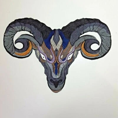 Ram Animal Large Handmade Embroidered Patch from Ukraine - Image 1 of 4