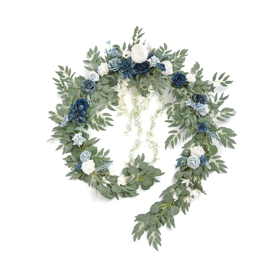 Guirnalda de flores de primavera Ling's Moment 9 pies - Flores de arco de boda para telón de fondo De... Foto 1 de 4