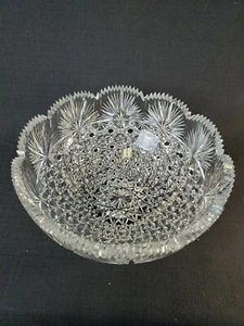 Sawtooth Cut Crystal Bowl - Picture 1 of 8