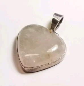 Beautiful Large Quartz Crystal Open Back Pendant 925 Silver Setting Translucent  - Picture 1 of 14
