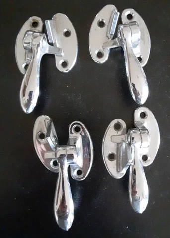 4 Sets of Vintage Cabinet Latches Silver Mid Century Modern Cover