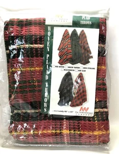 The Northwest Co Blanket Woven Waffle Design Plaid Throw Red Devon 48" x 60" - Picture 1 of 8