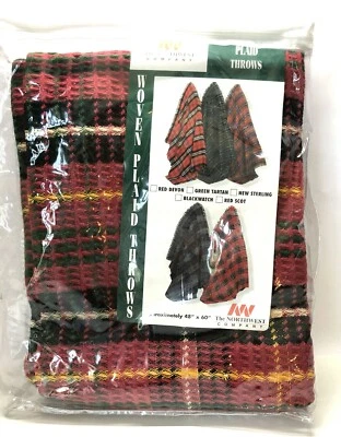 The Northwest Co Blanket Woven Waffle Design Plaid Throw Red Devon 48" x 60" - Image 1 of 4