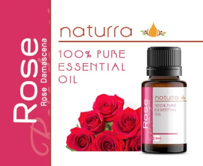 NATURRA Rose Absolute Essential Oil 10ml 1ml Vial 2.5ml 5ml 10ml Damask Undiluted