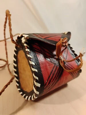 Bandolera de cuero rojo tribal de colección bolso de hombro correa trenzada punto de látigo 3,5 Foto 1 de 4