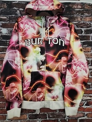 Burton Hoodie Men's Medium Snowboarding Ski Lightning Camo Chuck Anderson Colab - Image 1 of 4