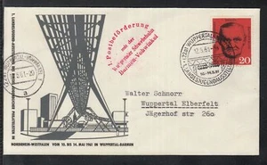 C 02 ) Germany 1.Post with Suspension Railway Schwebebahn Wuppertal 1961 (II) - Picture 1 of 1