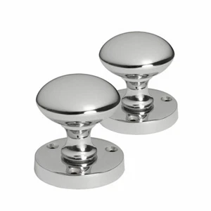 Juego de perillas de puerta de mortaja cromadas pulidas para puertas interiores 58 mm rosa 50 mm perilla - Imagen 1 de 3