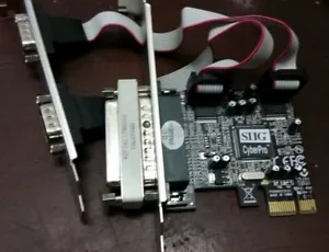 SIIG Cyber 2S1P 3 Port PCIe Serial Parallel Adapter JJ-P21211-S1 with Splitter - Picture 1 of 3