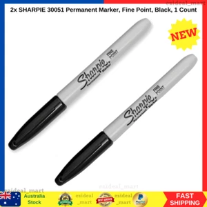 2x Sharpie Permanent Marker, Fine Point, Black, 1 Count | FREE SHIPPING NEW AU - Picture 1 of 7
