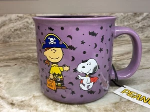 Peanuts Halloween Coffee Mug Vampire Snoopy Pirate Charlie Brown Bats, Stars New - Picture 1 of 12