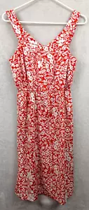 Market & Spruce sz S Dress red white floral sleeveless tank a-line 8004 - Picture 1 of 5