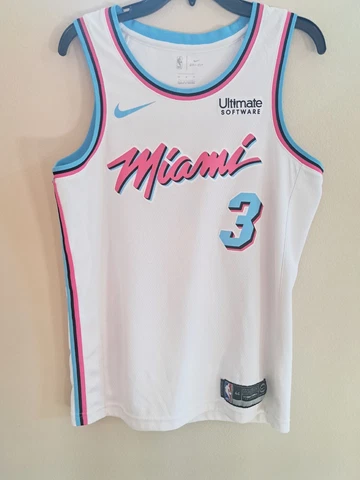 Nike NBA Dwyane Wade Miami Heat City Edition Swingman Jersey White vice Cover