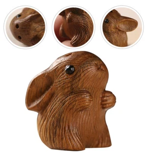 Green Sandalwood Cute Rabbit Keychain Jewelry Men Women Bunny Charm Cartoon - Zdjęcie 1 z 12