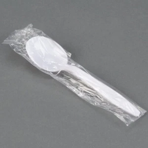 1000PCS Individually Wrapped Plastic Spoons Heavy Weight in White/Black - Picture 1 of 2