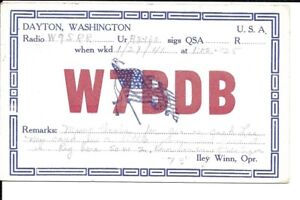 QSL 1941 Dayton WA    radio card
