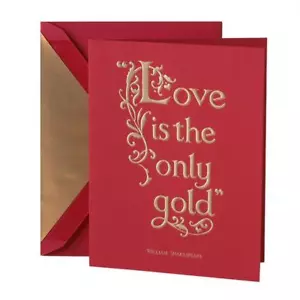 Crane and Company Valentine's Day Cards Love Is The Only Gold - One Card/Env New - Picture 1 of 2